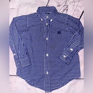 Chaos 3T handsome little man nwot button down shirt blue black and white